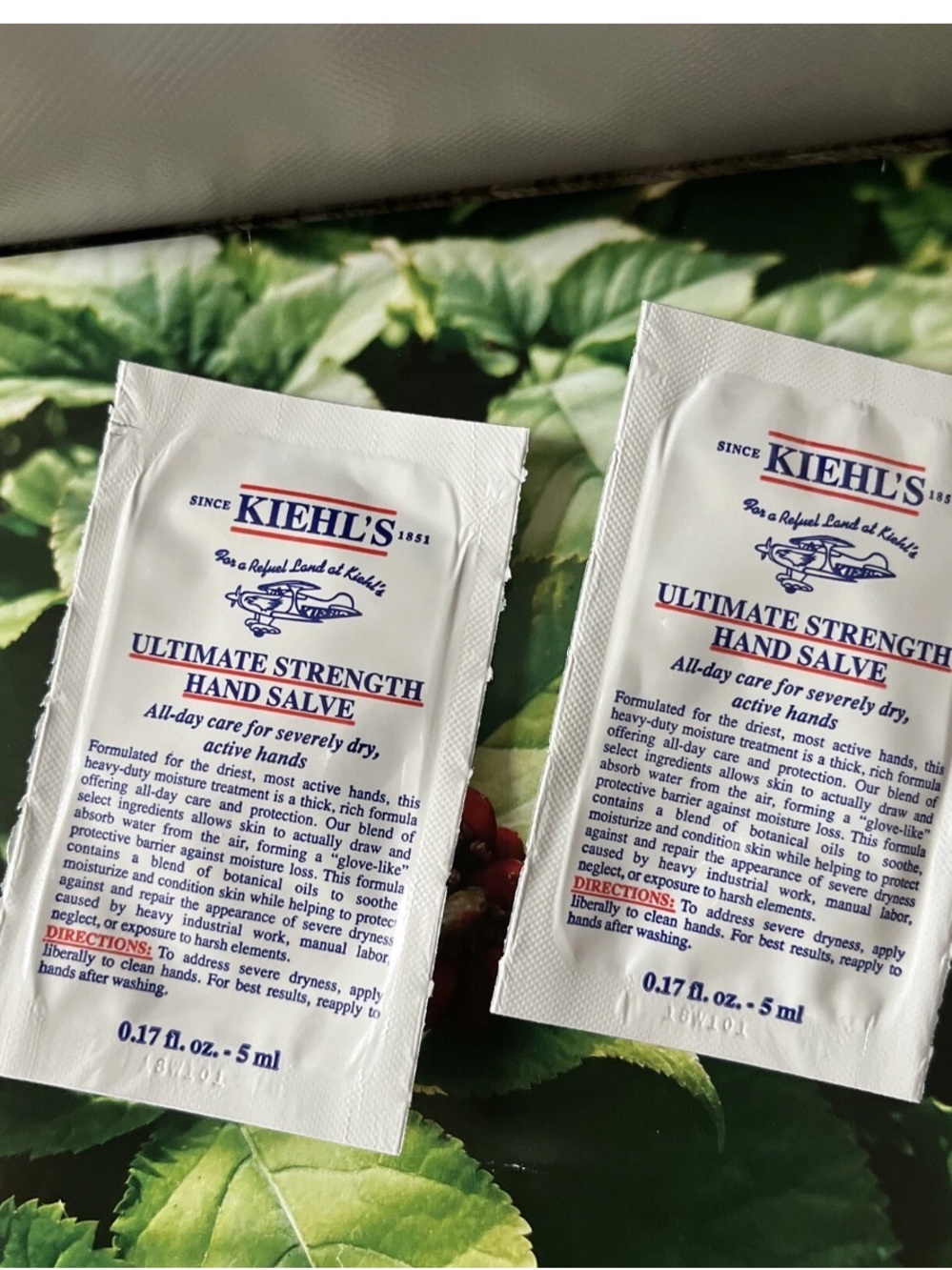2xKiehl's Ultimate Strength Hand Salve 0.17 fl oz. 5ml. Travel Size Sample=10ml